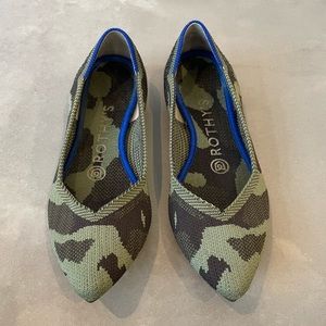 Rothy's Green Camo Slip on Pointed Flats Size 6